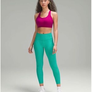 Lululemon Fast and Free High Rise Tights / Leggings in Maldives Green - Pockets